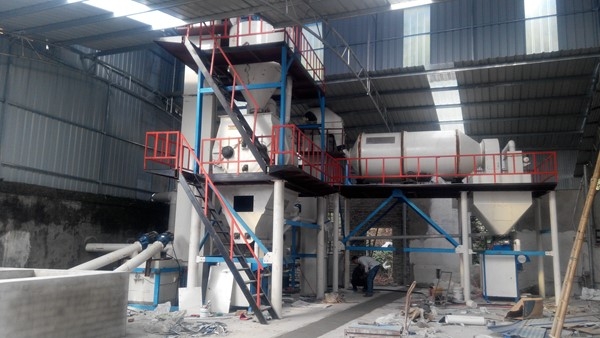 滾筒式無機(jī)?；⒅楸厣皾{生產(chǎn)線